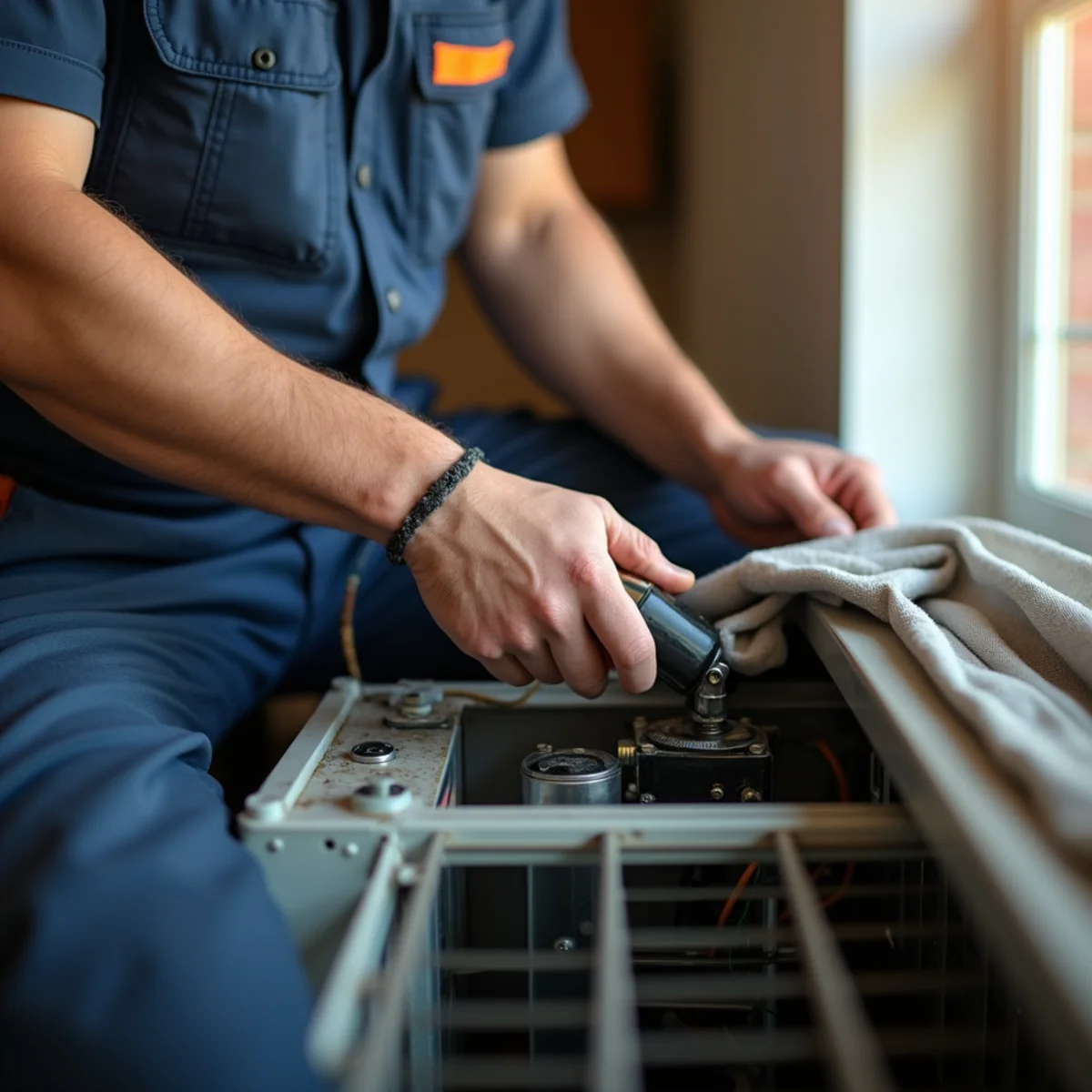 Werth-Aire technician performing ac installation in a Pittsburgh home