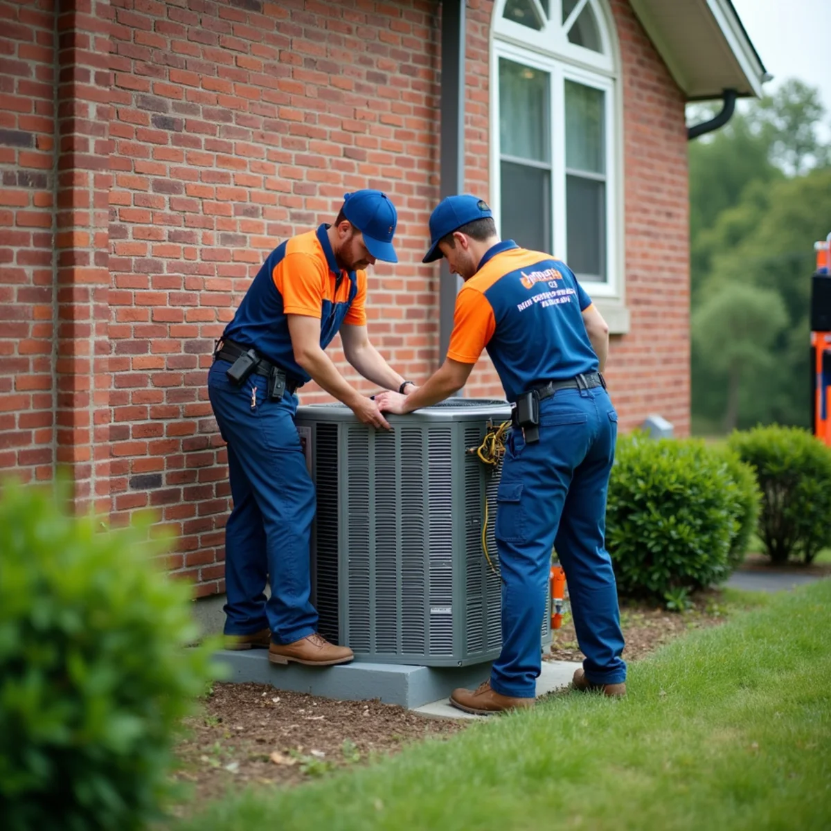 Werth-Aire installing a new central air conditioner condenser at a Pittsburgh home