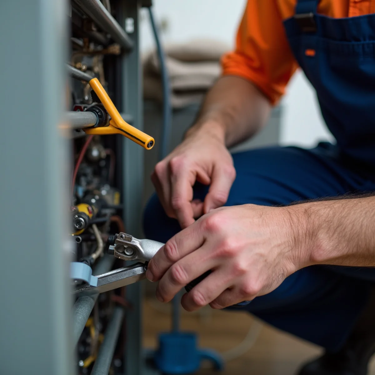Werth-Aire technician performing ac repair in a Pittsburgh home