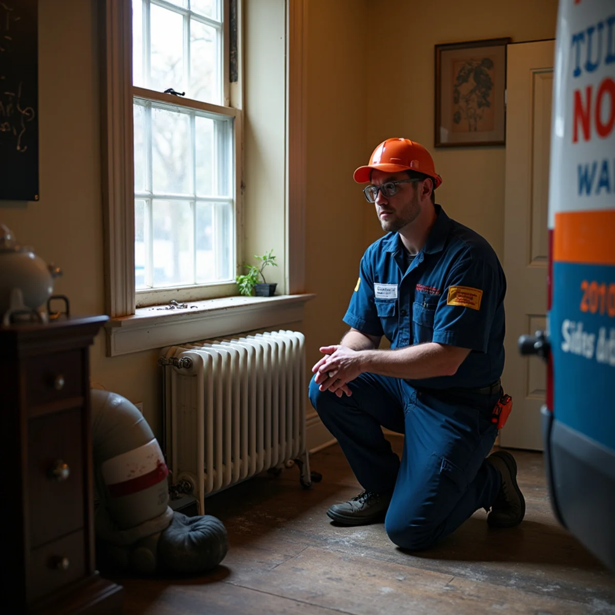 Cold radiator in a historic Pittsburgh home during a boiler no-heat problem