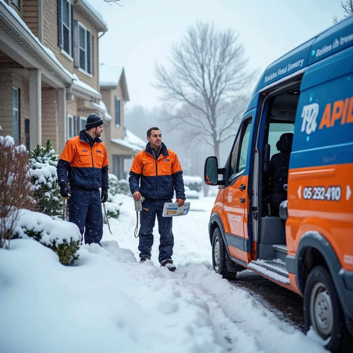 Snow-covered Pittsburgh home during a polar vortex cold snap