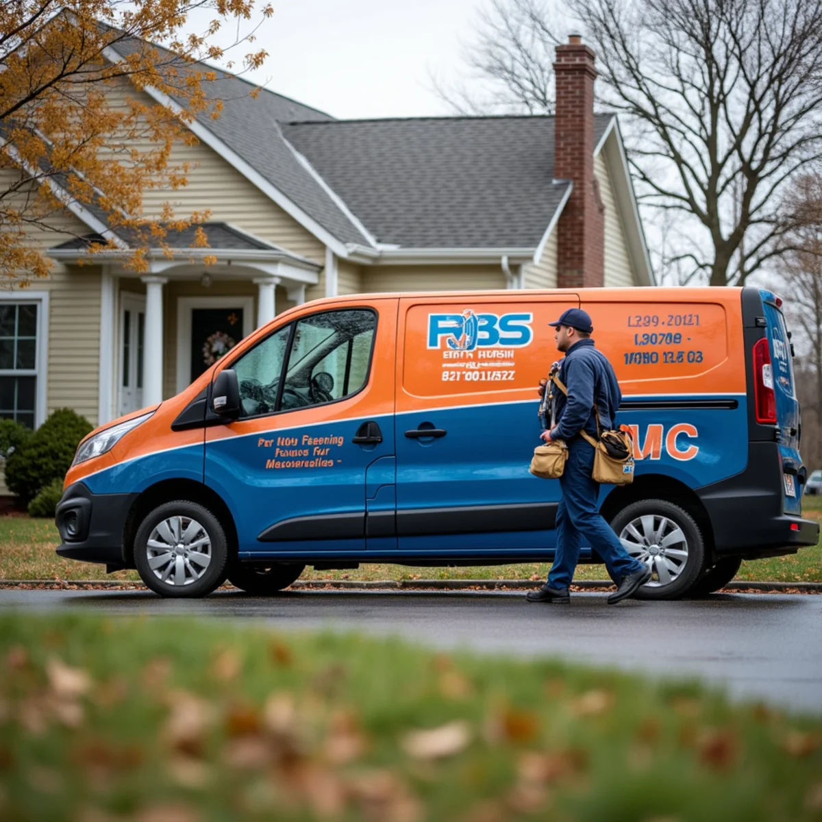 Werth-Aire technician servicing a rooftop unit in Robinson Township, PA
